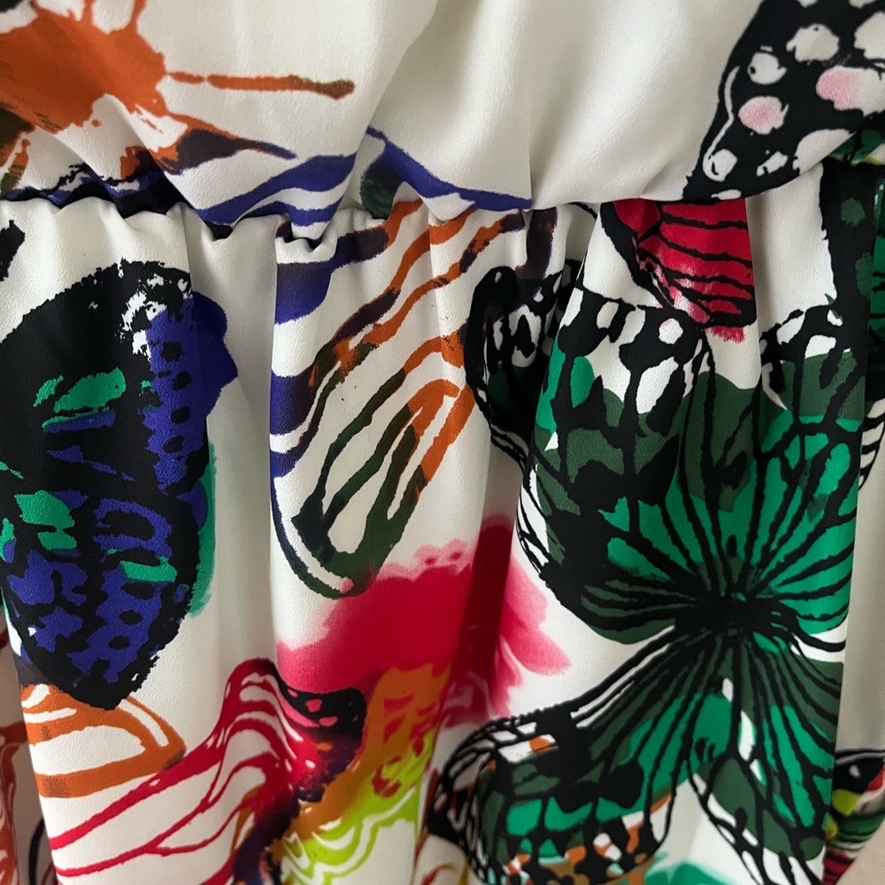 New York & Company Strapless Multicolor Butterfly Dress - Picture 8 of 10